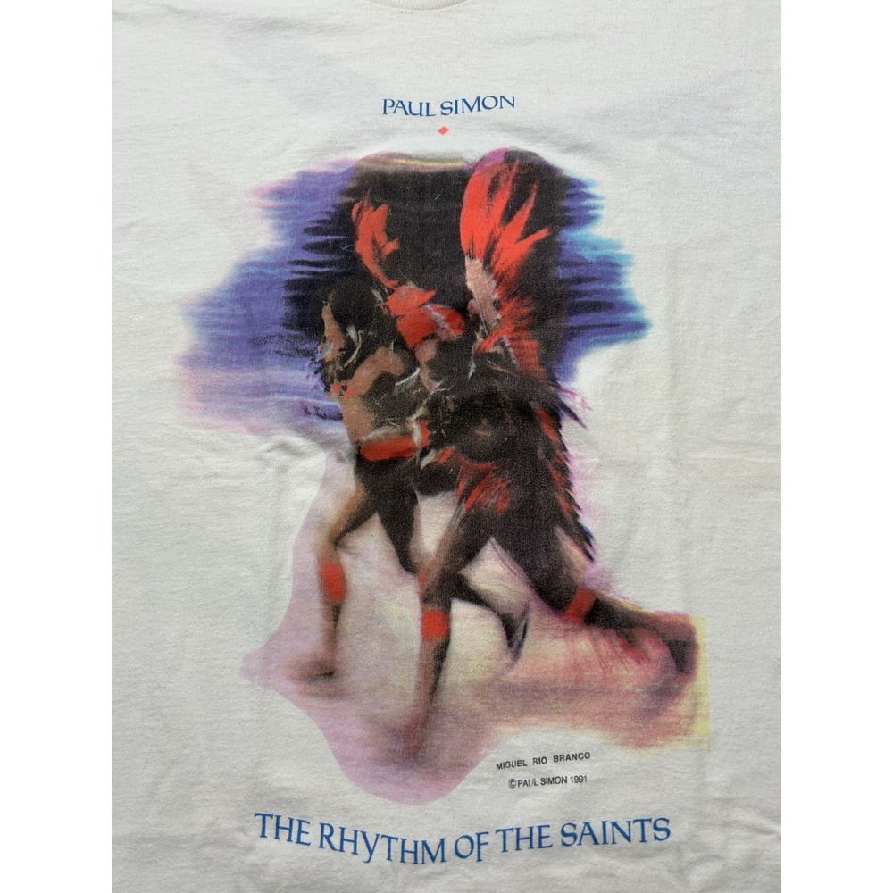 Vintage 90s Paul Simon Rhythm of the Saints shirt Anvil Made In USA Band Tee XL - Picture 3 of 7
